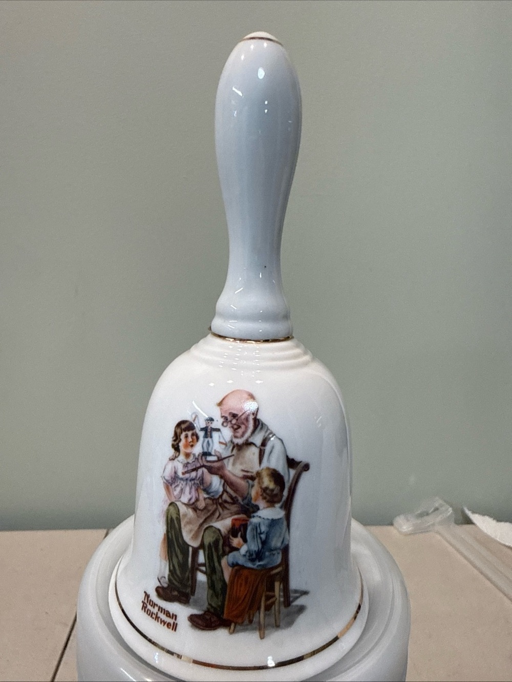 VTG Norman Rockwell “The Toymaker” Porcelain Bell